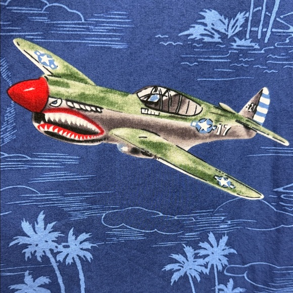 RJC Men's Blue Airplane Print Casual Shirt - Picture 5 of 8